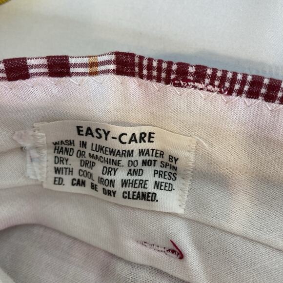 Vintage Men’s Red Plaid Wide Leg Pants 70’s Vibes Est. Size 33 Perma Press - Picture 5 of 10